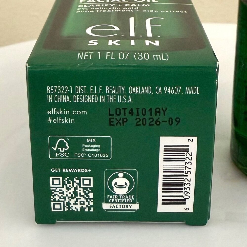 e l f Skin PLZ Clarify Facial Oil 1 FlOz 2 Percent Salicylic Acid Clean Beauty - Picture 5 of 7